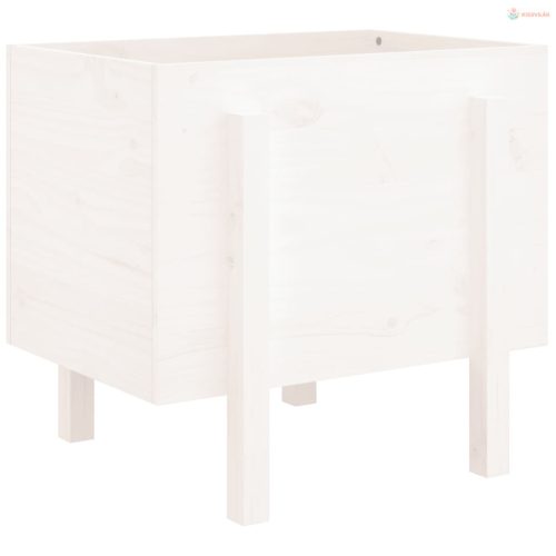 Fehér tömör fenyő kerti növénytartó 62 x 50 x 57 cm