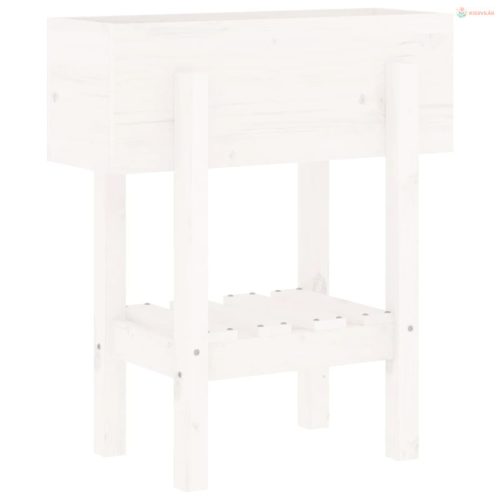 Fehér tömör fenyő kerti növénytartó 62 x 30 x 69 cm