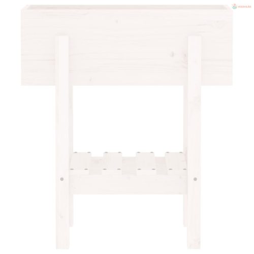 Fehér tömör fenyő kerti növénytartó 62 x 30 x 69 cm