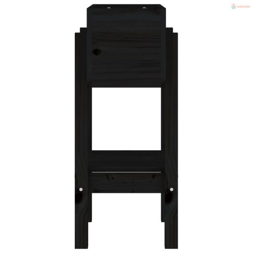 Fekete tömör fenyő kerti növénytartó 62 x 30 x 69 cm