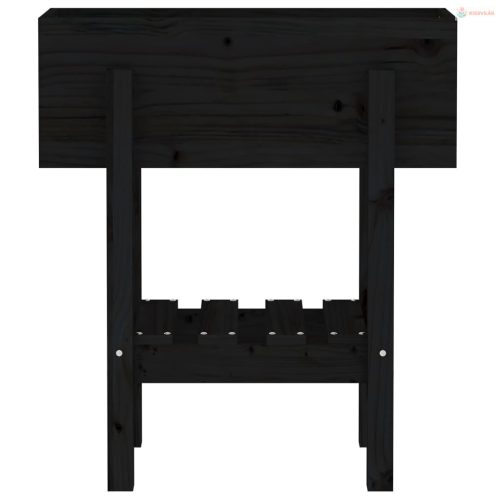 Fekete tömör fenyő kerti növénytartó 62 x 30 x 69 cm