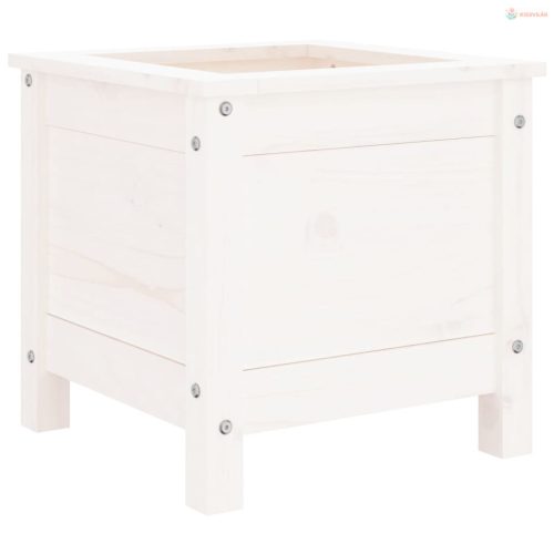 Fehér tömör fenyő kerti növénytartó 40x40x39 cm