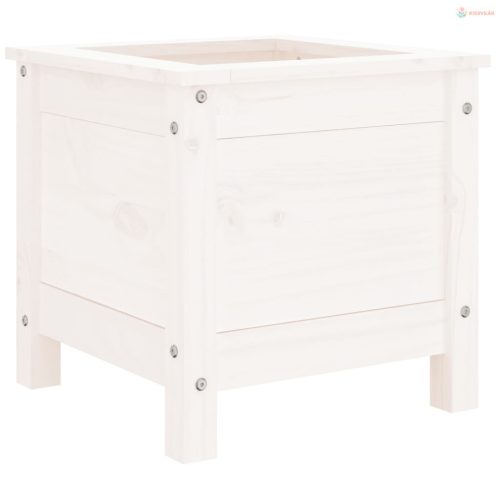 Fehér tömör fenyő kerti növénytartó 40x40x39 cm