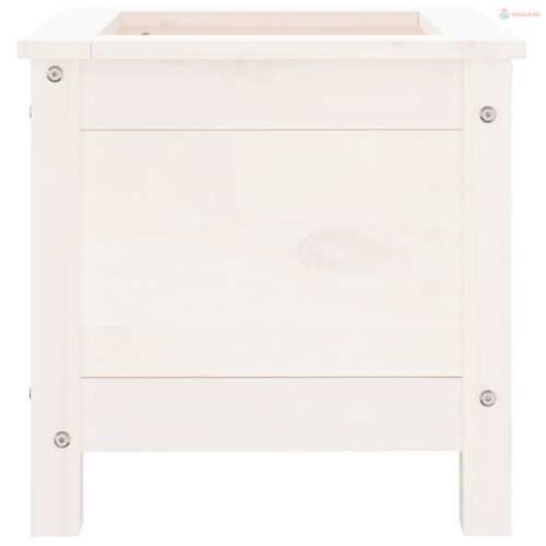 Fehér tömör fenyő kerti növénytartó 40x40x39 cm