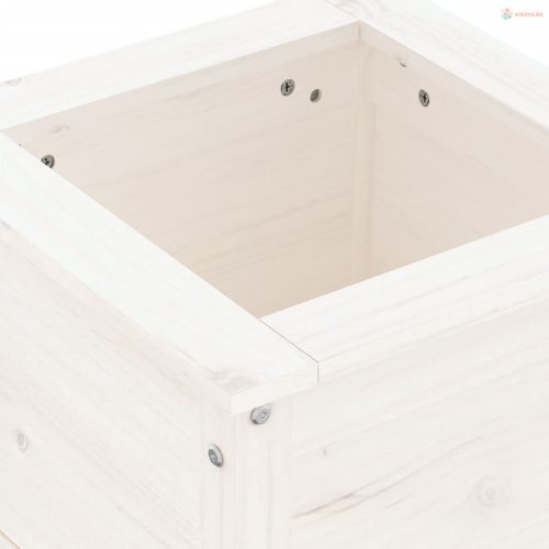 Fehér tömör fenyő kerti növénytartó 40x40x39 cm