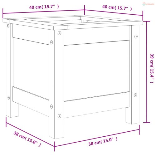 Tömör duglászfenyő kerti növénytartó 40x40x39 cm