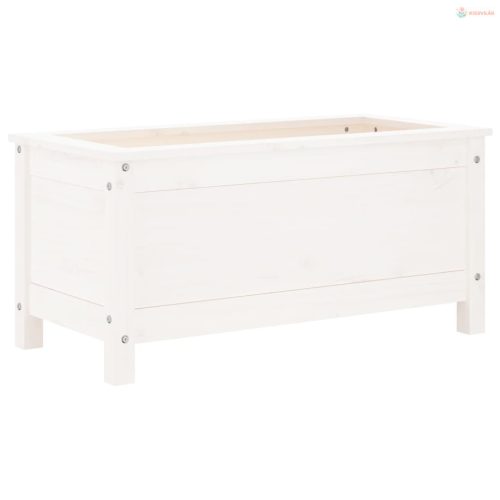 Fehér tömör fenyő kerti növénytartó 82,5x40x39 cm