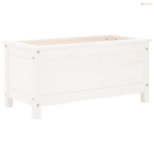 Fehér tömör fenyő kerti növénytartó 82,5x40x39 cm