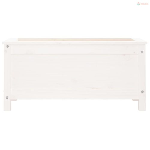 Fehér tömör fenyő kerti növénytartó 82,5x40x39 cm