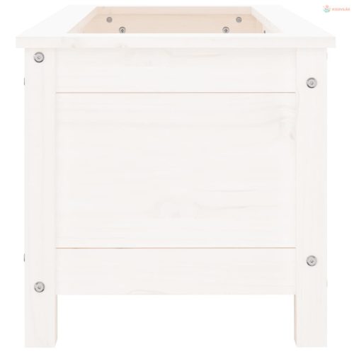 Fehér tömör fenyő kerti növénytartó 82,5x40x39 cm