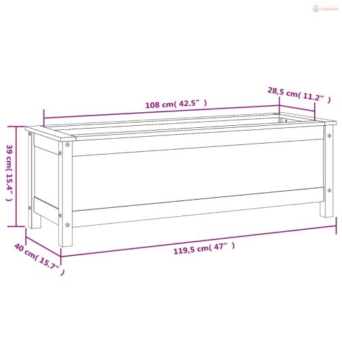 Tömör duglászfenyő kerti magaságyás 119,5x40x39 cm
