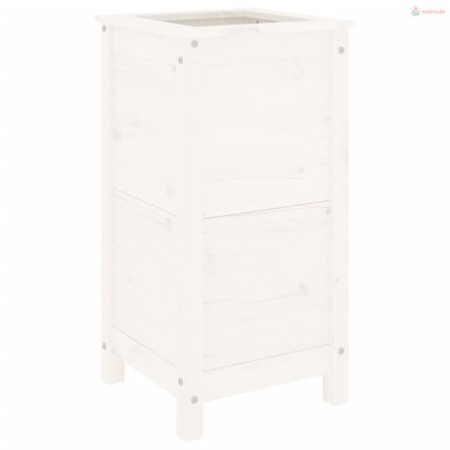 Fehér tömör fenyő kerti növénytartó 40x40x78 cm