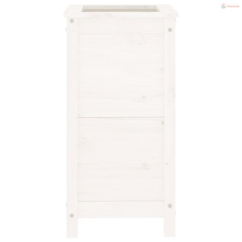 Fehér tömör fenyő kerti növénytartó 40x40x78 cm