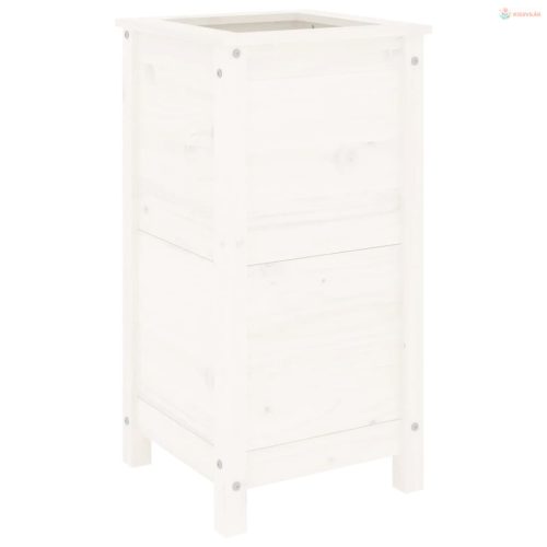 Fehér tömör fenyő kerti növénytartó 40x40x78 cm