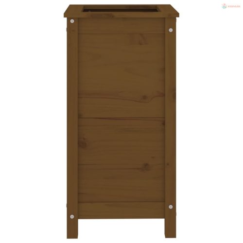 Mézbarna tömör fenyőfa növénytartó 40x40x78 cm