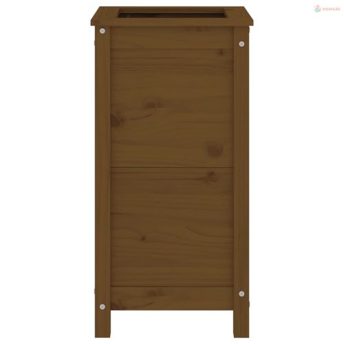 Mézbarna tömör fenyőfa növénytartó 40x40x78 cm