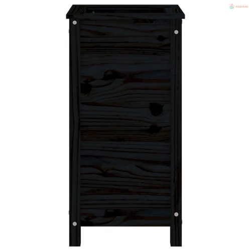 Fekete tömör fenyő kerti növénytartó 40x40x78 cm