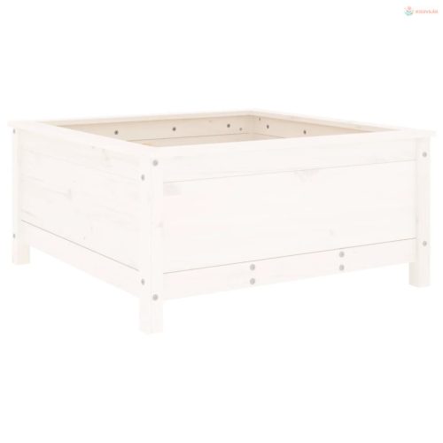 Fehér tömör fenyő kerti növénytartó 82,5x82,5x39 cm