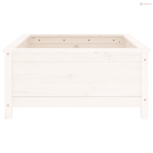 Fehér tömör fenyő kerti növénytartó 82,5x82,5x39 cm