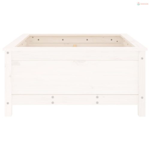 Fehér tömör fenyő kerti növénytartó 82,5x82,5x39 cm