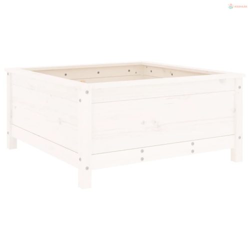 Fehér tömör fenyő kerti növénytartó 82,5x82,5x39 cm