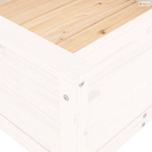 Fehér tömör fenyő kerti növénytartó 82,5x82,5x39 cm