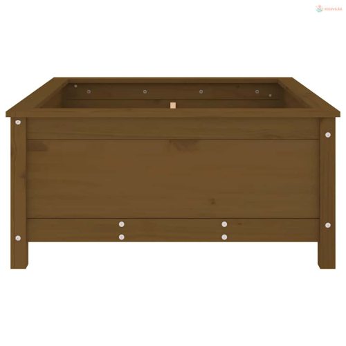 Mézbarna tömör fenyőfa növénytartó 82,5x82,5x39 cm