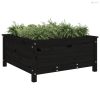 Fekete tömör fenyő kerti növénytartó 82,5x82,5x39 cm