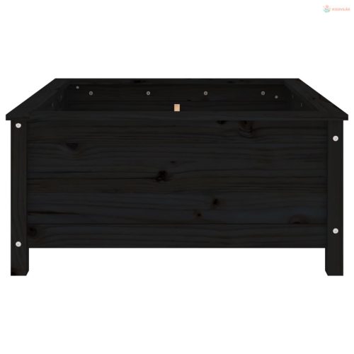 Fekete tömör fenyő kerti növénytartó 82,5x82,5x39 cm