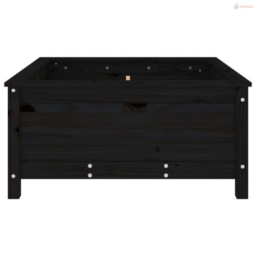 Fekete tömör fenyő kerti növénytartó 82,5x82,5x39 cm