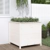 Fehér tömör fenyő kerti növénytartó 82,5x82,5x78 cm
