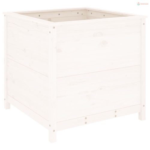 Fehér tömör fenyő kerti növénytartó 82,5x82,5x78 cm