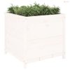 Fehér tömör fenyő kerti növénytartó 82,5x82,5x78 cm