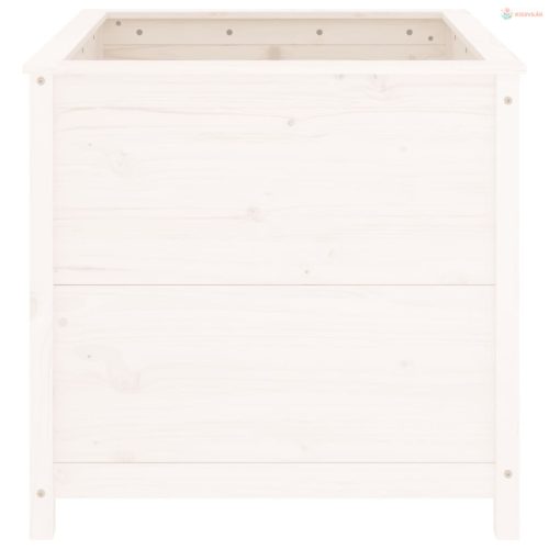 Fehér tömör fenyő kerti növénytartó 82,5x82,5x78 cm