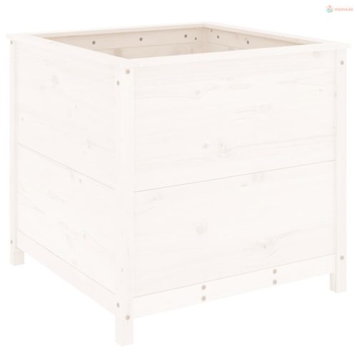 Fehér tömör fenyő kerti növénytartó 82,5x82,5x78 cm