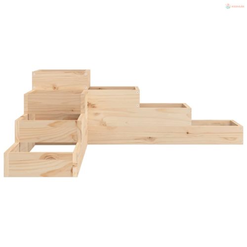 4-szintes kerti virágláda tömör fenyőfából, 106 x 104,5 x 36 cm