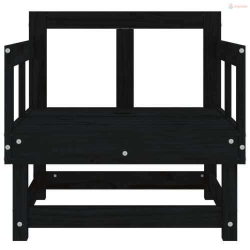 2 db fekete tömör fenyőfa kerti szék