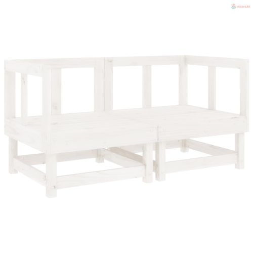 2 db fehér tömör fenyőfa kerti sarokkanapé