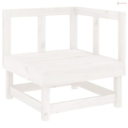 2 db fehér tömör fenyőfa kerti sarokkanapé