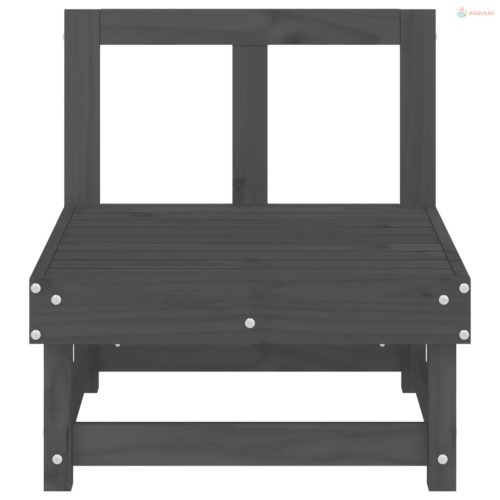 2 db szürke tömör fenyőfa kerti középső kanapé