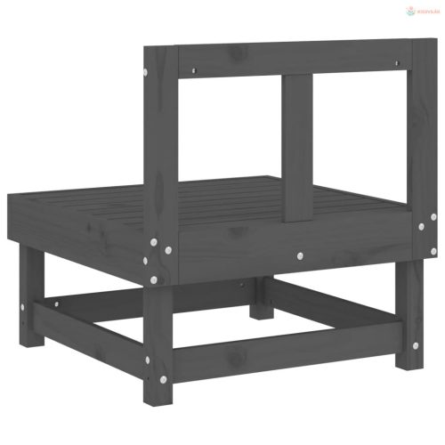 2 db szürke tömör fenyőfa kerti középső kanapé