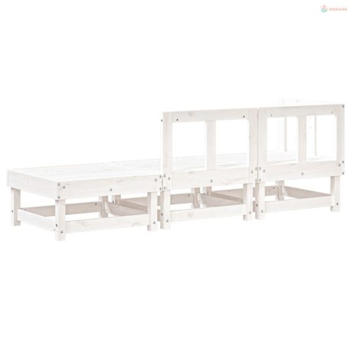 3 részes fehér tömör fenyőfa kerti ülőgarnitúra