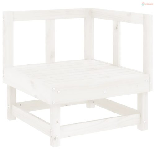 3 részes fehér tömör fenyőfa kerti ülőgarnitúra