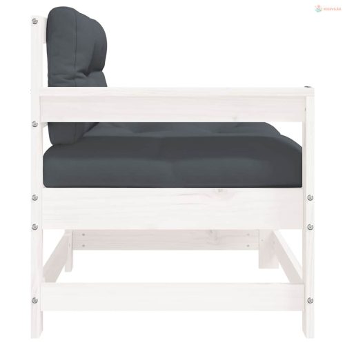 Fehér tömör fenyőfa kerti szék párnával