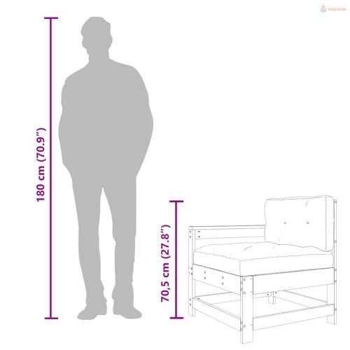 3 részes impregnált fenyőfa kerti ülőgarnitúra párnával