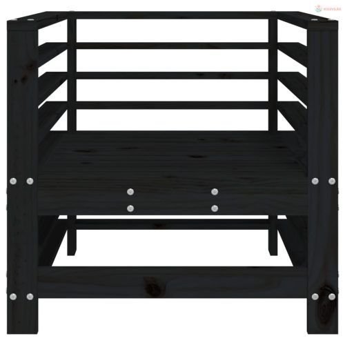 2 db fekete tömör fenyőfa kerti szék