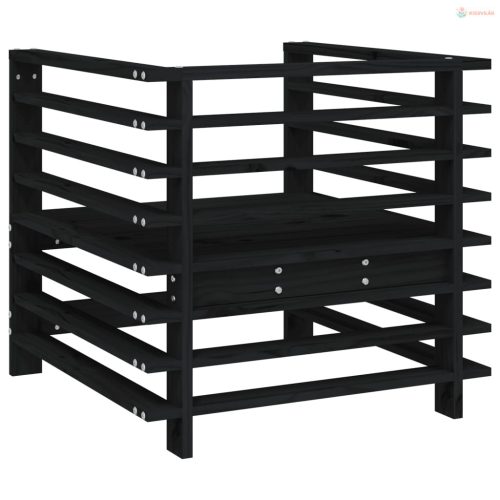 2 db fekete tömör fenyőfa kerti szék