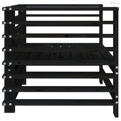 2 db fekete tömör fenyőfa kerti szék