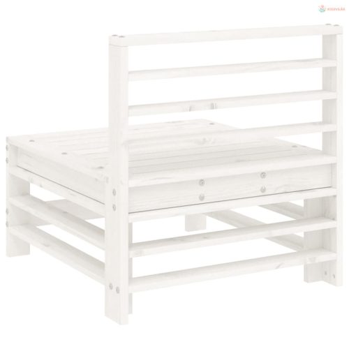 2 db fehér tömör fenyőfa kerti középső kanapé