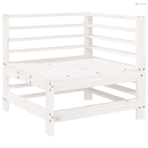 3 részes fehér tömör fenyőfa kerti ülőgarnitúra